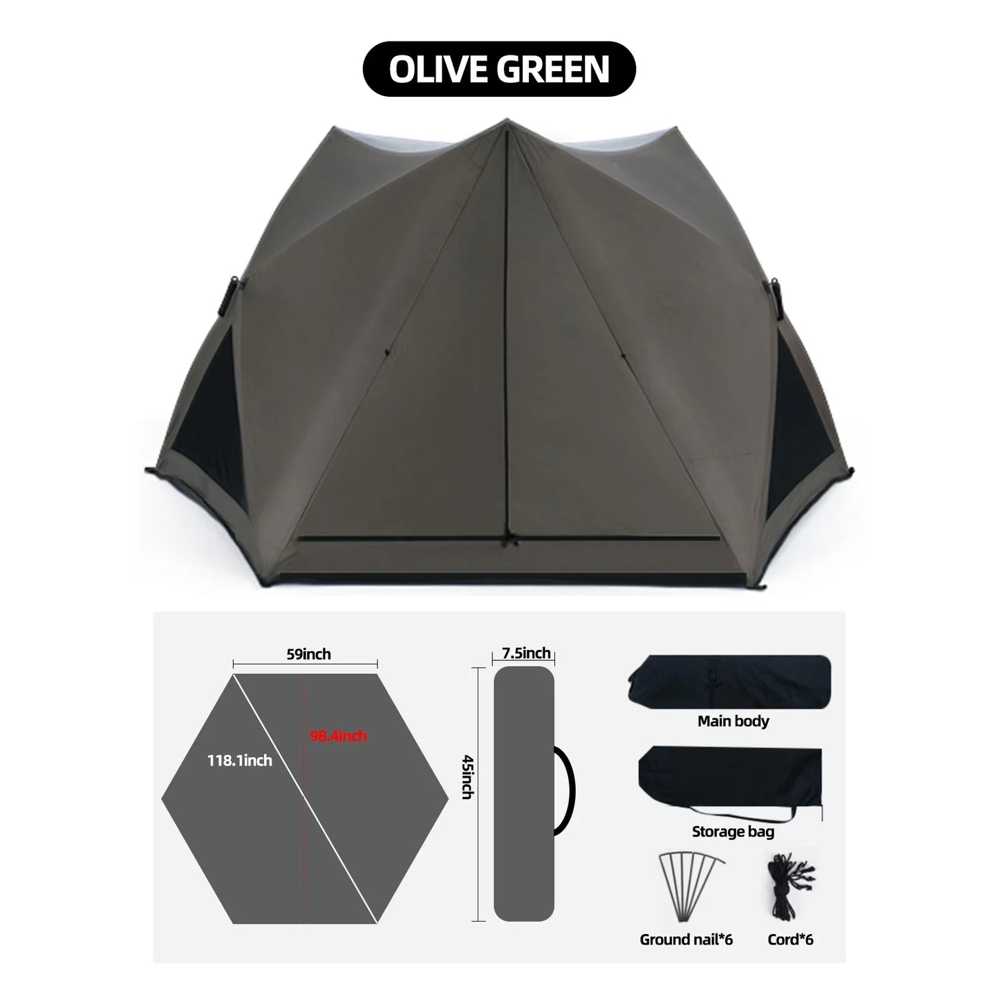 2024Seaside beach park quick-open tent outdoor portable folding camping tent equipped with full sunshade and rainproof