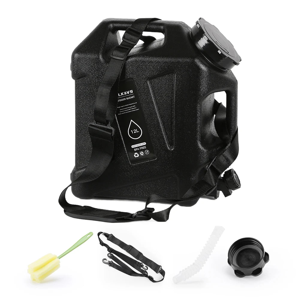 12L Water Bottle Camping Large Capacity Water Pouch With Faucet Food-Grade Car Water Tank Camping Bucket Emergency Water Tank