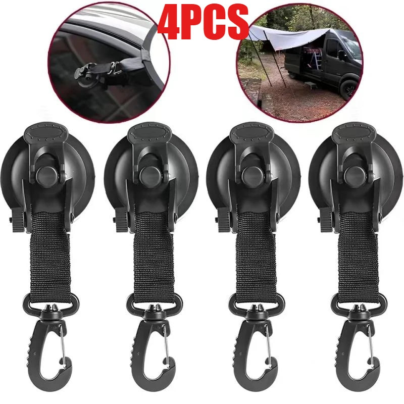 4Pcs Car Tent Suction Cups Buckle Side Round/Triangular Awning Anchors Outdoor Camping Tent Suckers Anchor Securing Hook