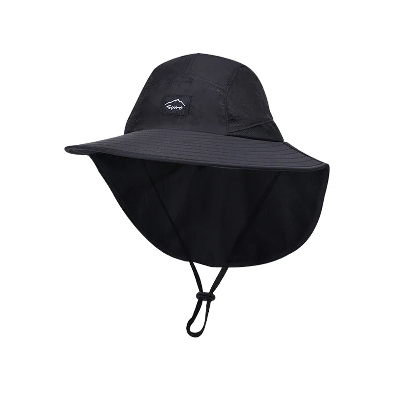 Summer MEN Shawl Fisherman Hat Quick Drying Breathable Sunshade Hat Outdoor Sun Protection Fishing Hat