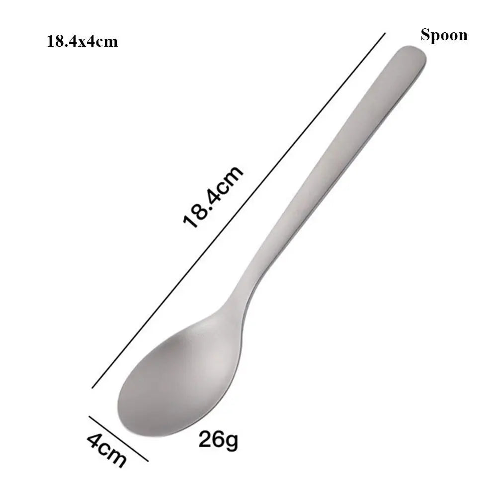 New Portable Titanium Spoon Long Handle Environmental Outdoor Camping Fork Outdoor Picnic Accessories Outdoor Tool