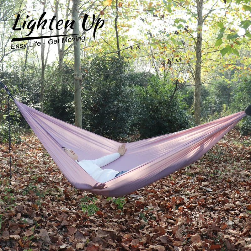 300x140cm Single Camping Hammock Lightweight Parachute Hammock with 2 Tree Strap 2 Hooks  Lightweight Portable Camping Hammock