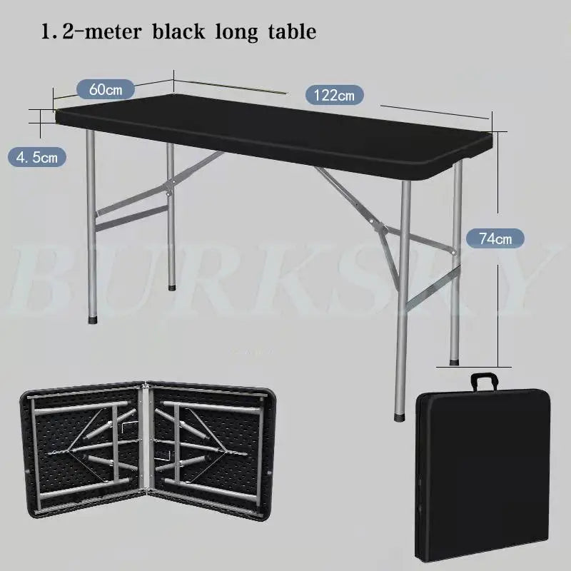 Portable Foldable Table with Handle, Camping Table, Outdoor and Indoor Furniture, Fold-in-Half Utility, Picnic and BBQ Party