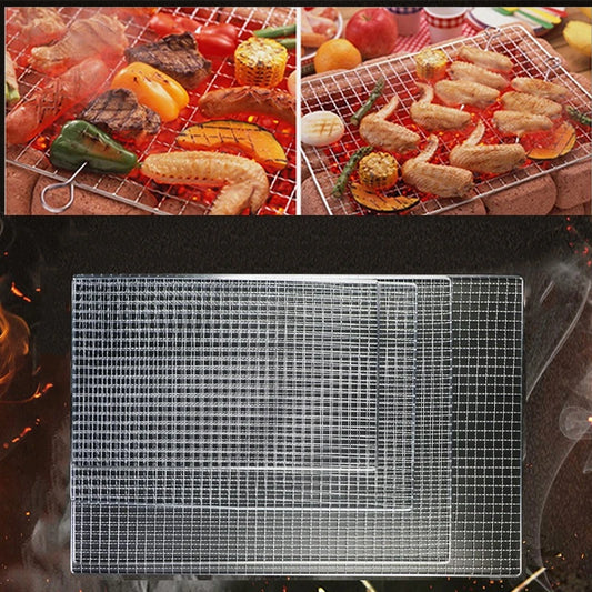 BBQ Grate Mesh Net Barbecue Grill Grate Grid Stainless Steel Japanese Korean Kitchen Supplies Outdoor Picinic Tools