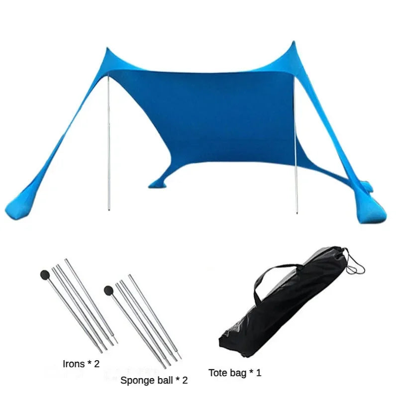 Home Beach Awning Outdoor Camping Sun Shade UV Protection Portable Windproof Beach Canopy with Storage Bag Camping Accessories