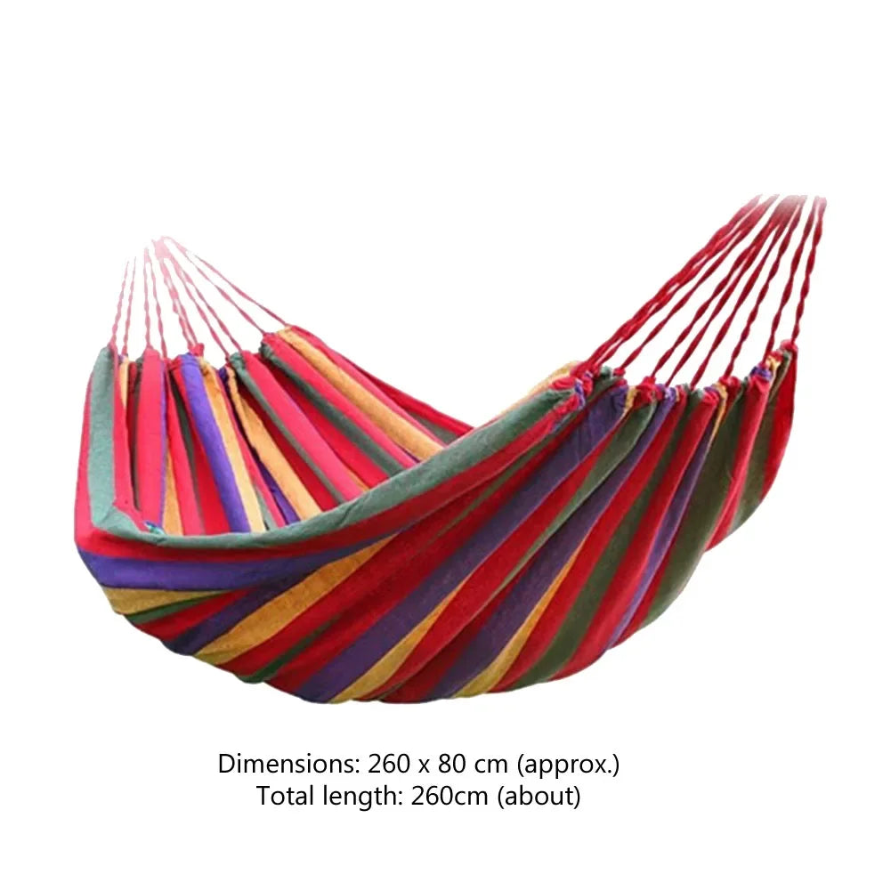 Single Wide Thick Canvas Hammock Outdoor Camping Backpackaging Leisure Swing Portable Hanging Bed Sleeping Swing Hammock