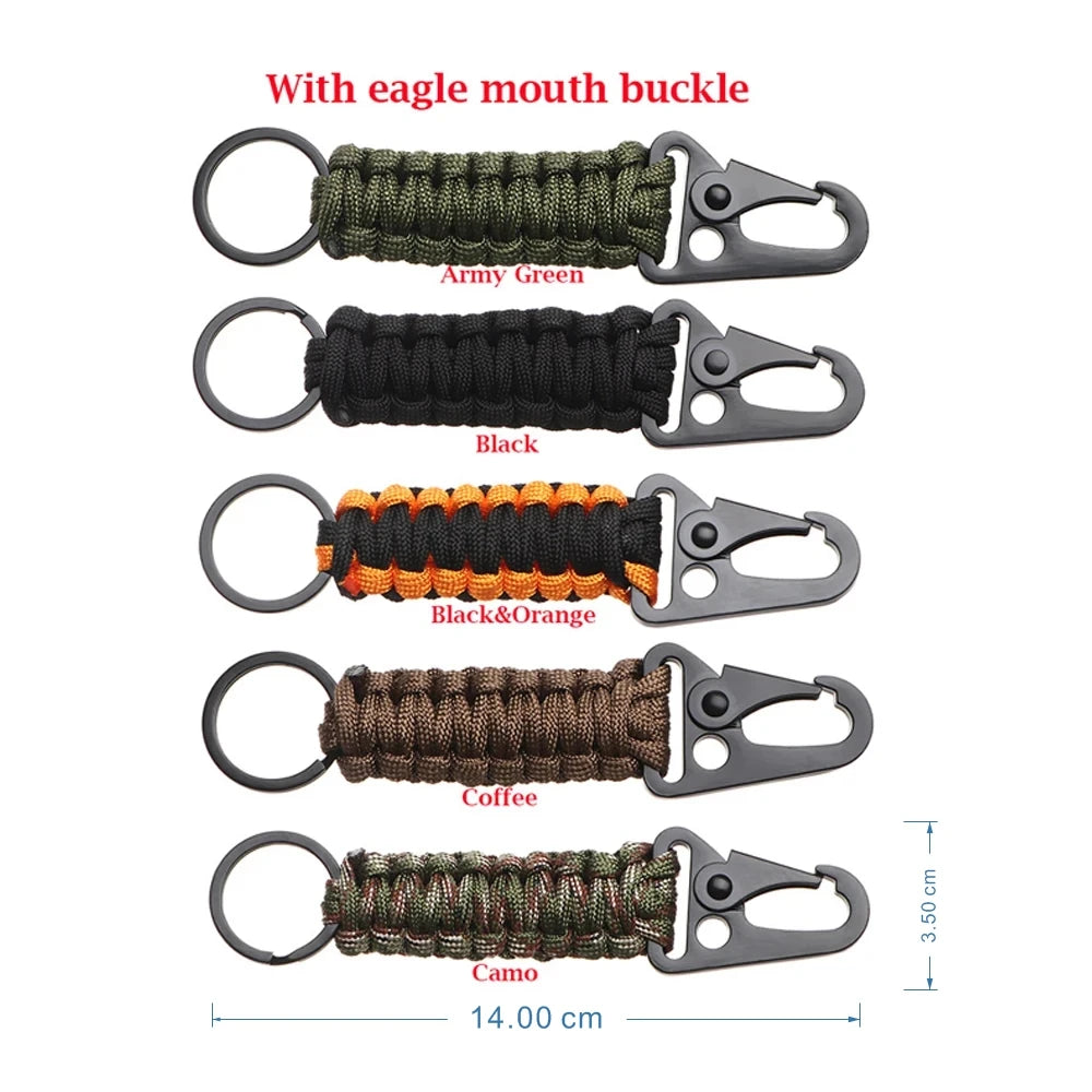 Outdoor Self-Defense Umbrella Rope,Monkey Fist Steel Ball, Paracord Survival Key Chain, Outdoor Safety Protection Accessories