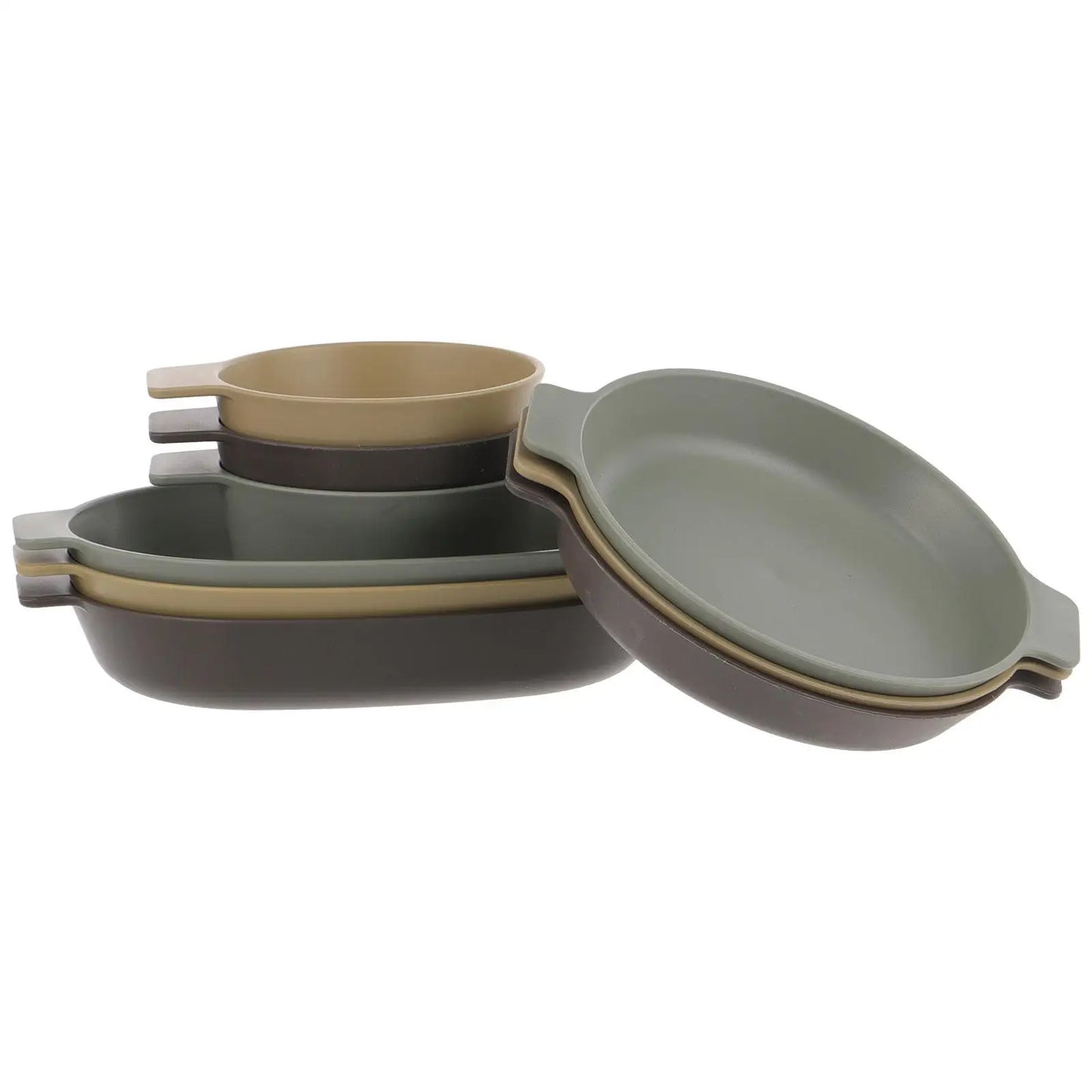 9Pcs Portable Camping Tableware Set Lightweight Plastic Dinnerware Dishes Outdoor BBQ Picnic Hiking Plates Bowls Easy Clean