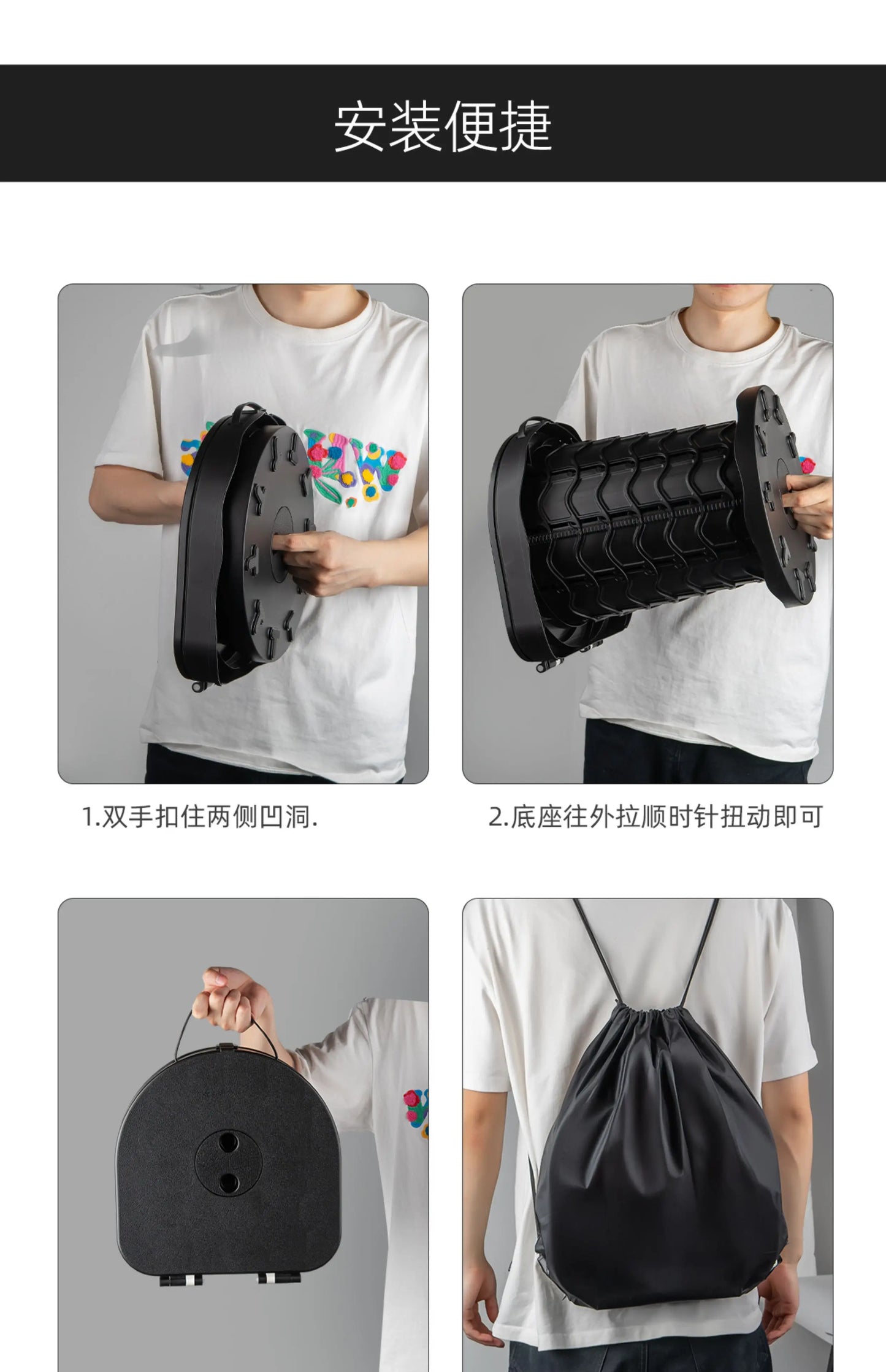 Ultra-Light Foldable Camping Toilet – Portable Outdoor Toilet for RV, Hiking, Emergency, Multi-Function As Stool