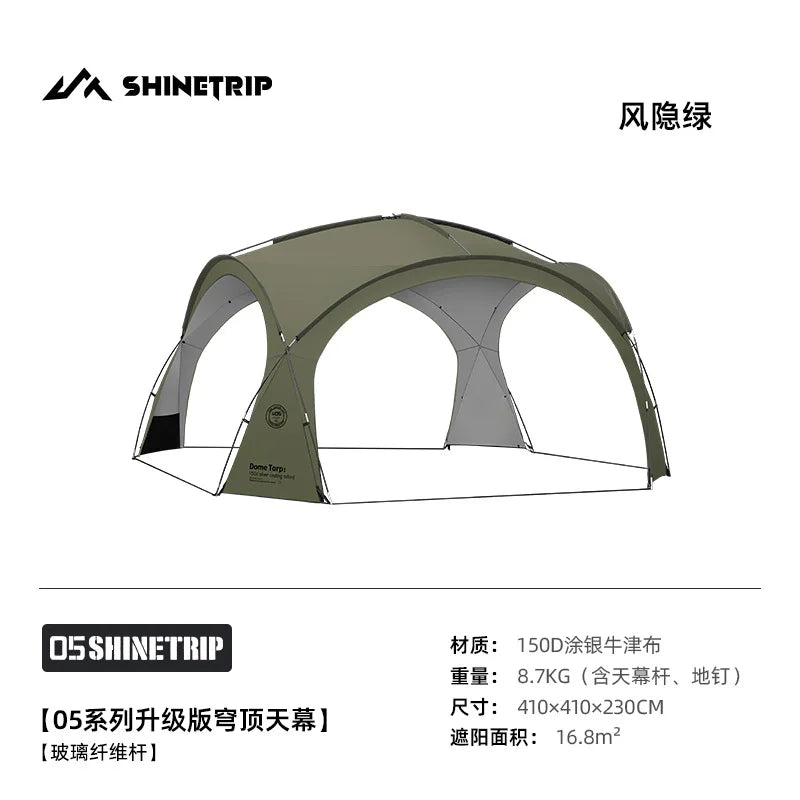 Mountain Fun Tent Outdoor Dome Canopy Oversized Awning Sun Protection Camping Equipment Camping Windproof Can Expand The Dome
