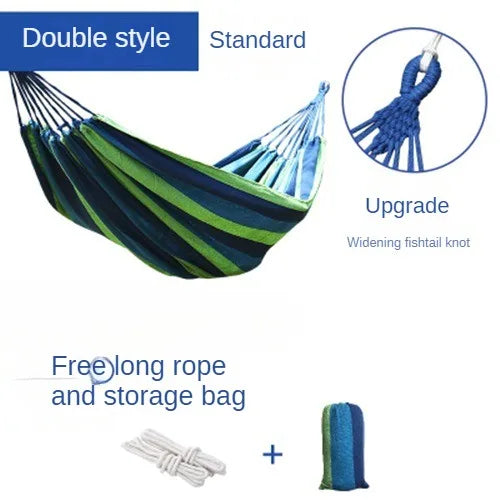 New Creative Canvas Single Hammock Outdoor Courtyard Sleeping Hammock Camping Indoor Children's Swing Thick Striped Hammock