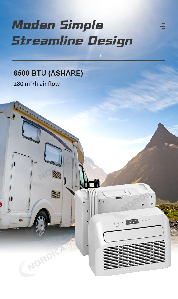 Caravan Camping Air Conditioner With Mobile Control Split AC for Camping