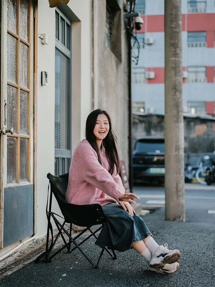 Outdoor Folding Moon Chair Portable Chair Camping Chair Picnic Gear Fishing Small Horse Stool Student Sketching