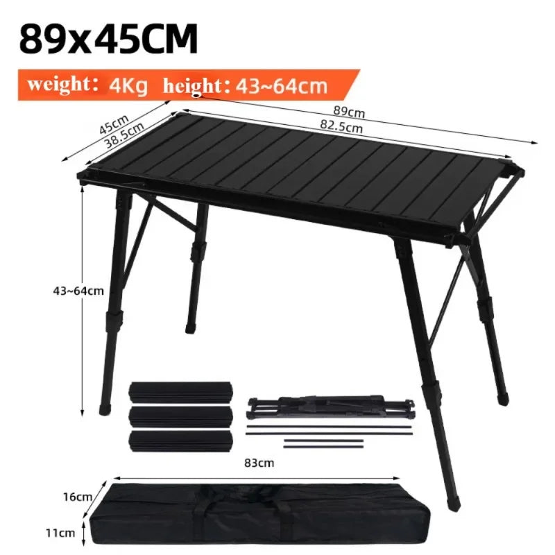 Folding Camping Table Outdoor Portable Picnic Table  Aluminum Alloy Adjustable Igt Table Convenient Low Rectangular Side Tables