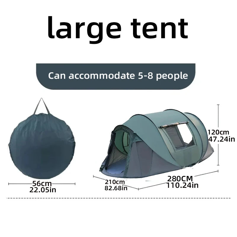 A pop-up tent for family travel, waterproof camping boat tent, portable outdoor tent for camping and hiking trips