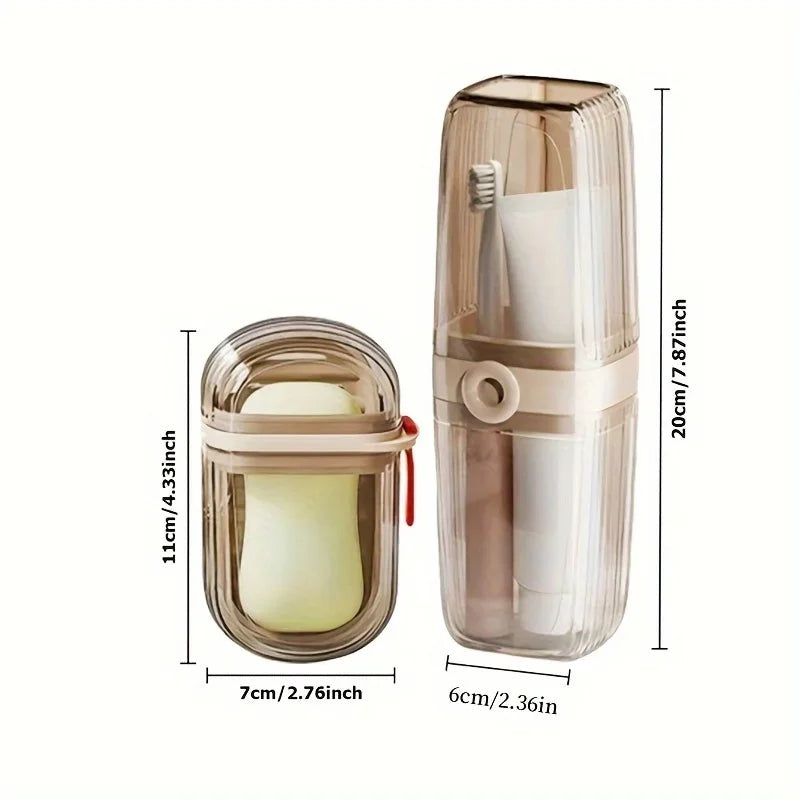 portable travel soap box and toothbrush holder set - durable plastic, perfect for camping, bathroom accessories