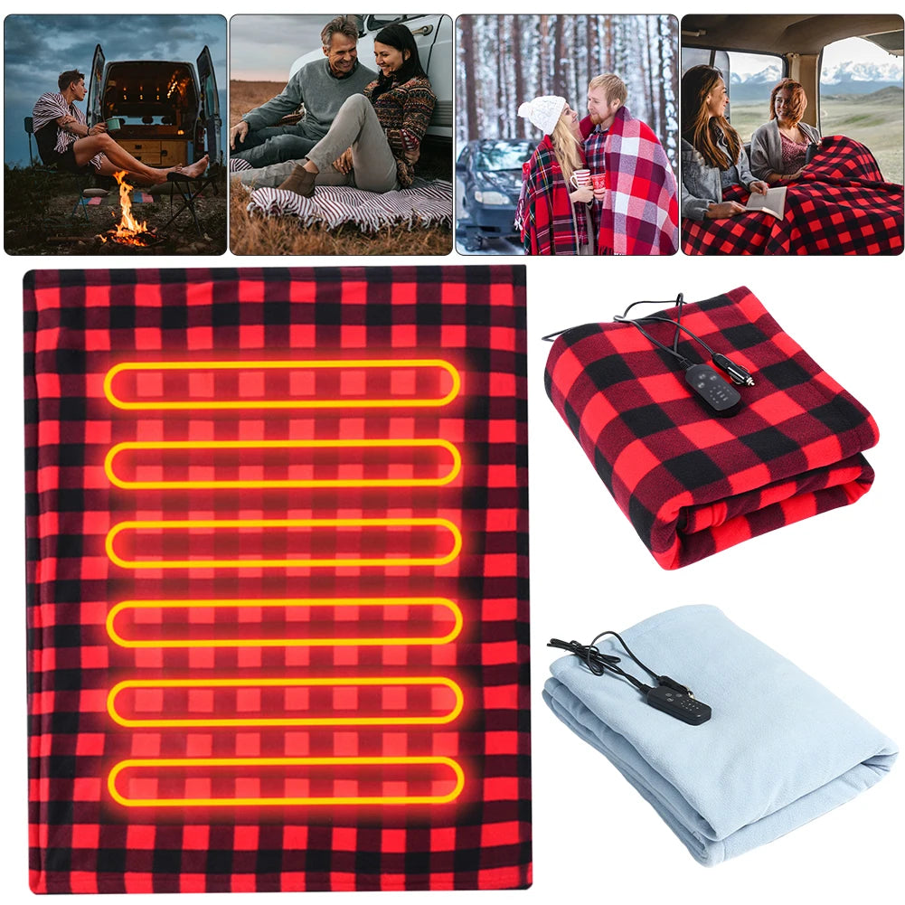 Car Electric Heated Blanket Heated Blanket Mattress Fast Heating 12V Soft Heating Mat 9 Adjustable Temperature for Car Camping