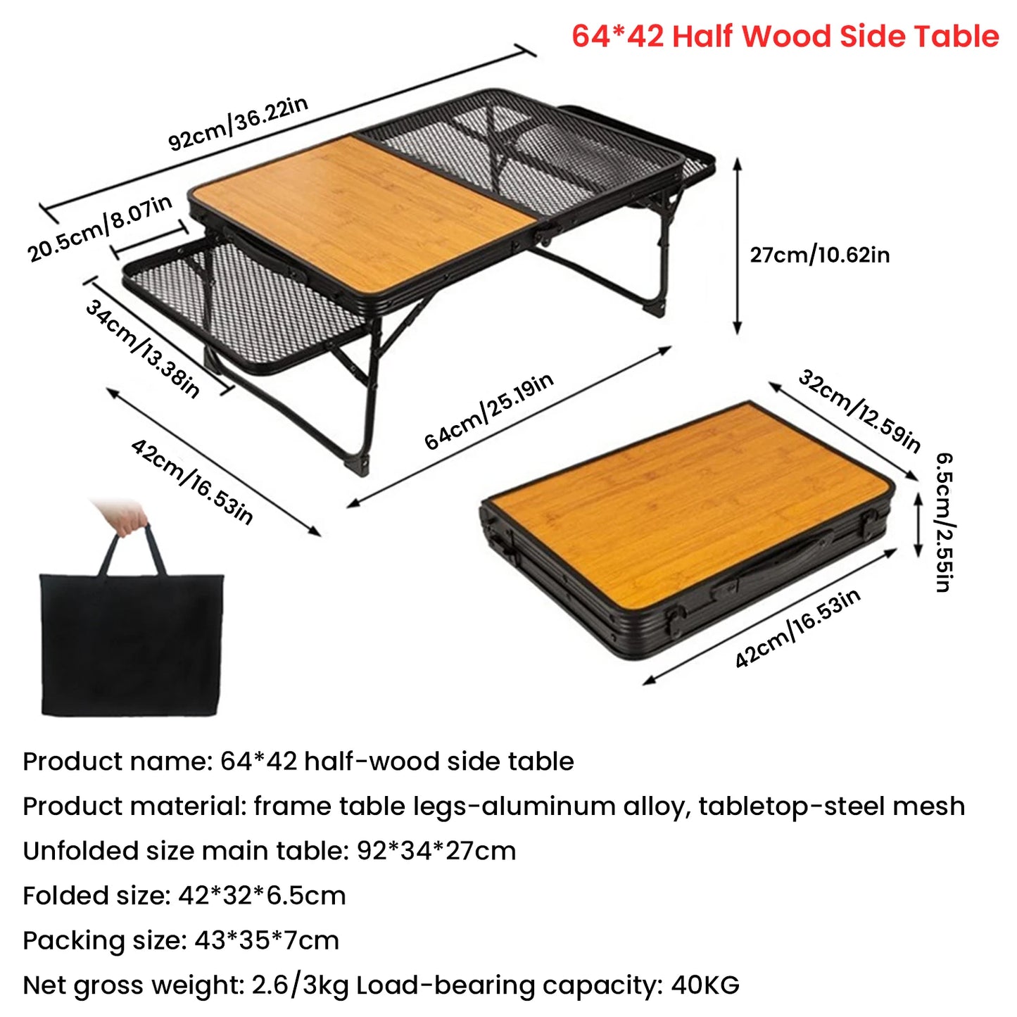 Camping Table Iron Mesh Folding Table Portable Outdoor Camping With Lifting Shelf Aluminium Alloy Dining Table