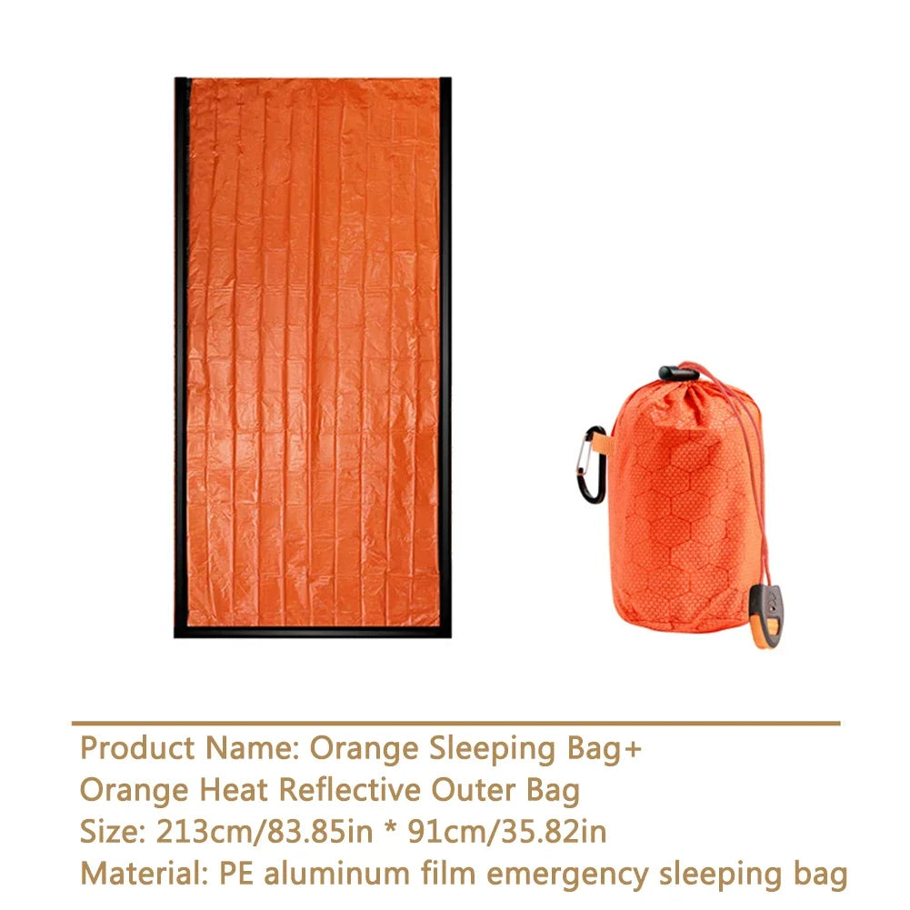 Waterproof Thermal Emergency Sleeping Bag Portable Bivy Sack Survival Blanket Bags Windproof for Camping Hiking Outdoor