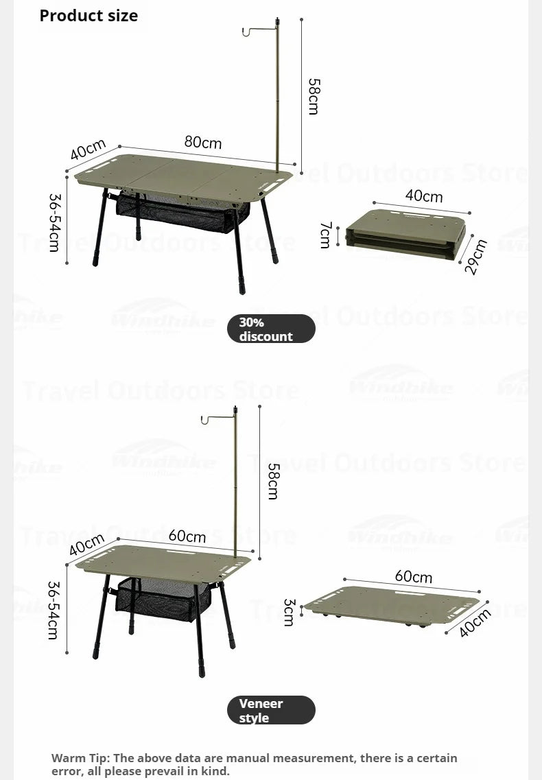 Naturehike Outdoor Igt Table Multifunctional Camping Tactical Table Adjustable Height Picnic Portable Folding Lightweight Table