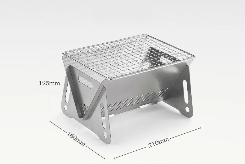 Portable Folding BBQ Grill Heating Stoves Multifunction Camping Barbecue Grill Rack Net Firewood Stove Stainless steel BBQ Grill