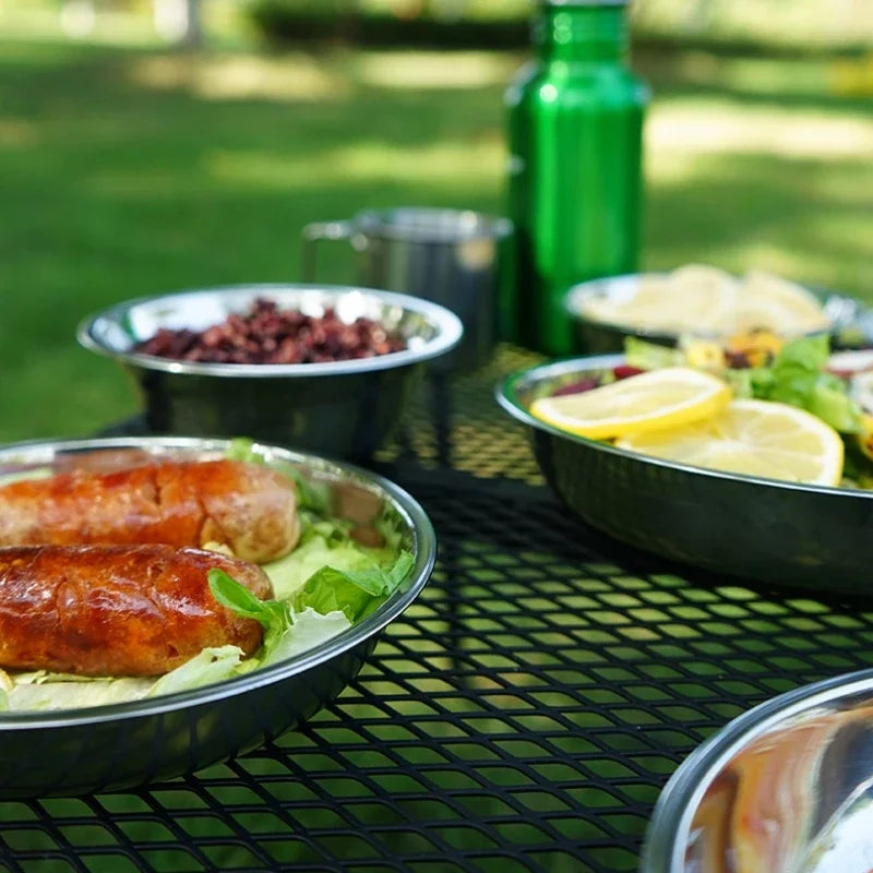 Camp Cooking Portable Dining Plate Set of 17/22 Outdoor Camping Tableware Self driving BBQ Plate Home Soup Pot Bowl Plate Set