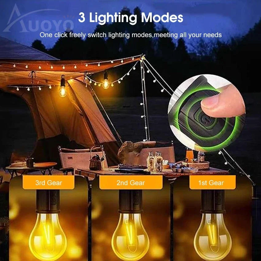 New solar powered charging camping lamp, atmosphere lamp, multifunctional handheld tungsten filament lamp, outdoor retro camping