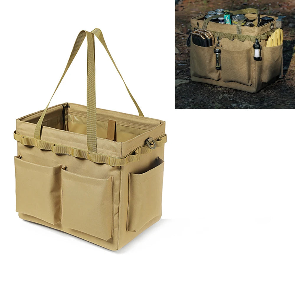 Camping Cooking Utensil Storage Tool Box Multifunction Car Trunk Storage Bag Large Capacity Collapsible Outdoor Hiking Fishing