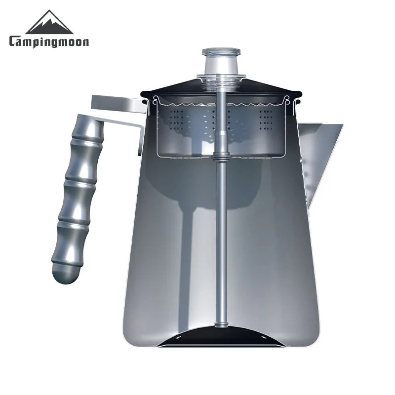 Campingmoon Camping Outdoor Accessories Cookware Kit Camping Kettle Stainless Steel Water Kettle Coffee Pot Lightweight