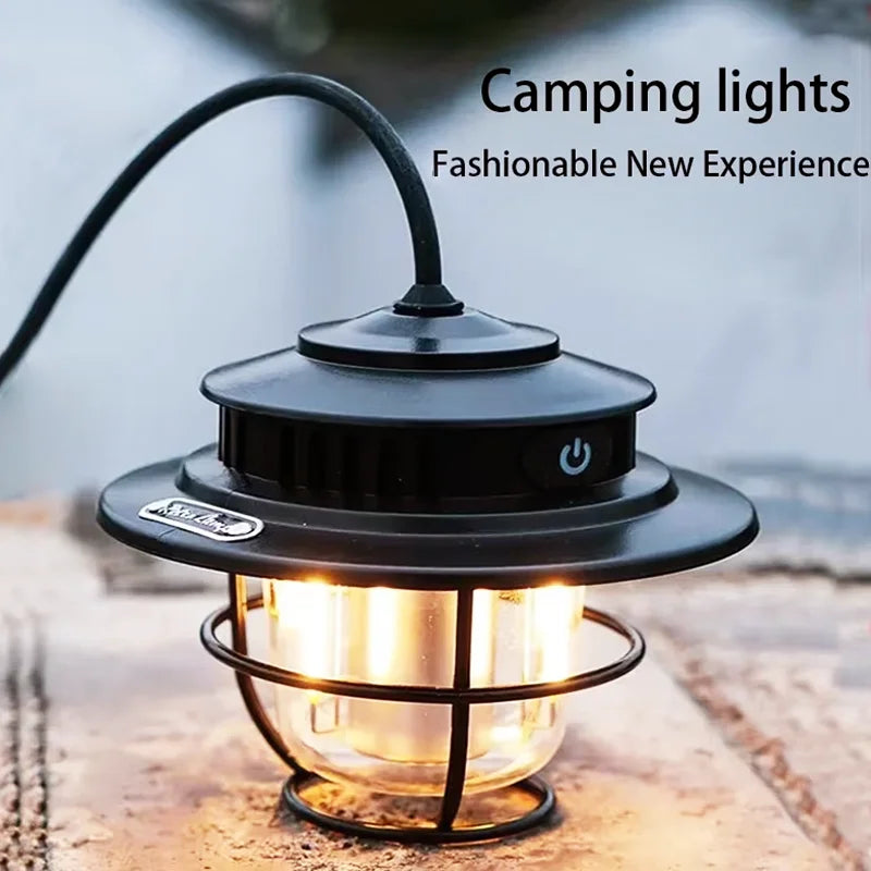Small Portable Camping Lamp Hanging Lamp Outdoor Night Camping Rechargeable Night Market Stall Tent Lighting Atmosphere Light
