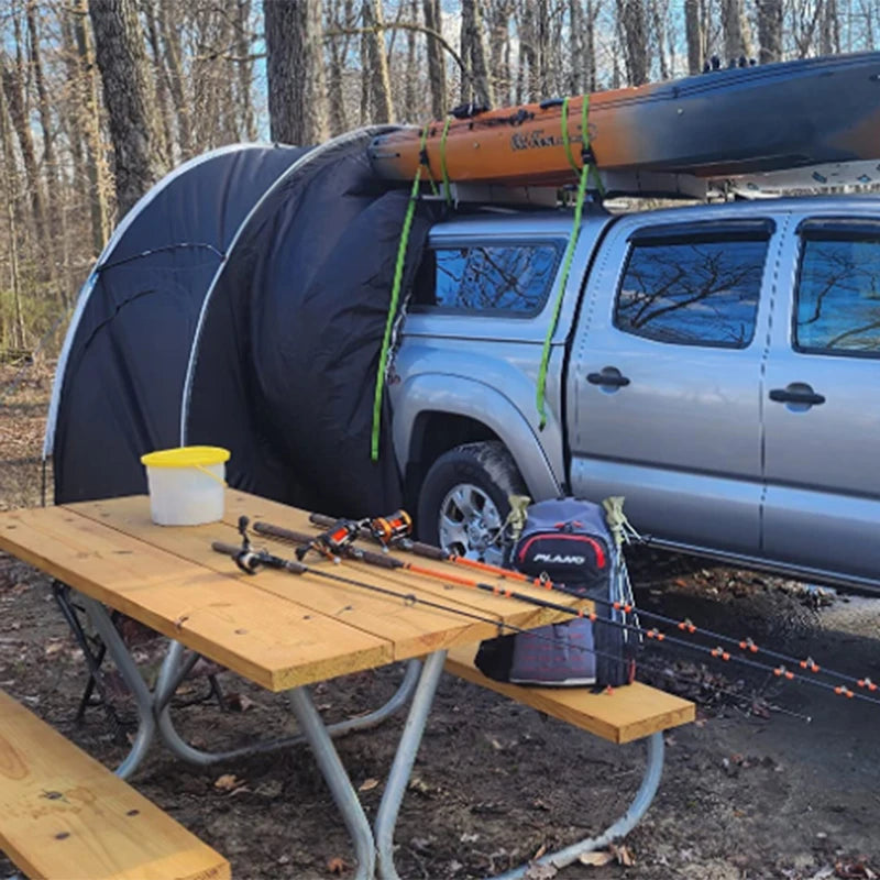 Car Rear Tent with Floor, SUV Back Tent Stand, Freely Hatchback Tent, Generous Vertical Height, Reliable in All Elements