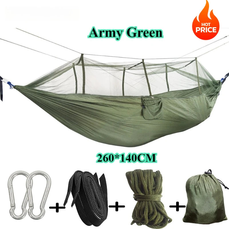 Outdoor Mosquito Net Hammock Camping With Mosquito Net Ultra Light Nylon Double Camping Aerial Tent Portable Travel Outdoors