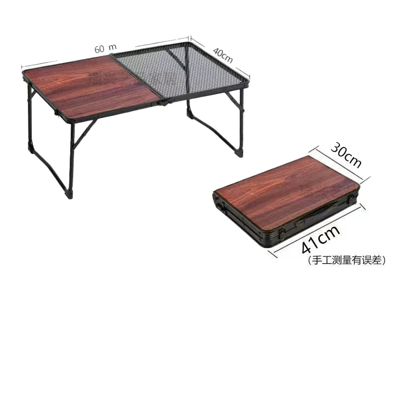 Car RV Camping Table Iron Mesh Folding Table Portable Outdoor Camping Stand Aluminum Alloy Dining Table