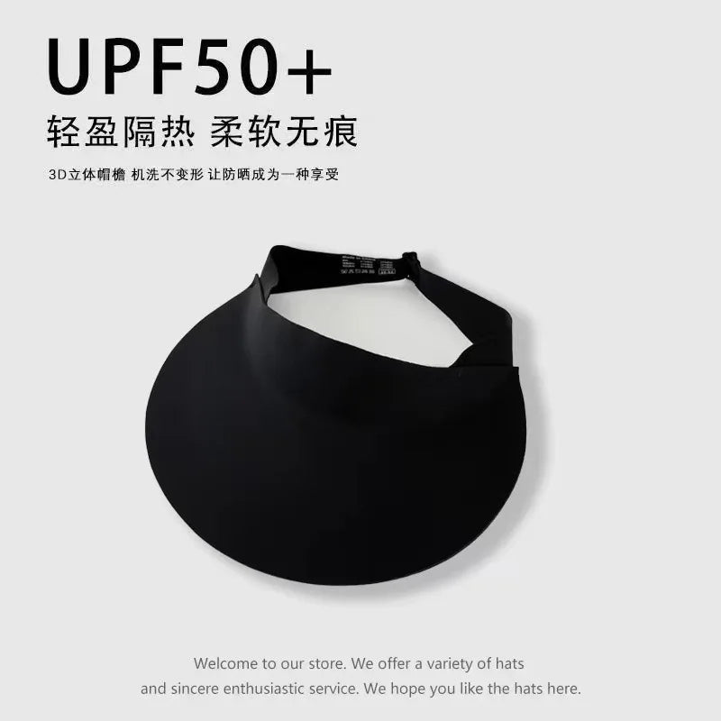 UV Protection Hat Large Brim Empty Top Visor Hat Outdoor Sports Cycling Sun Hats for Women Traceless Summer Sun Protection Hat 2