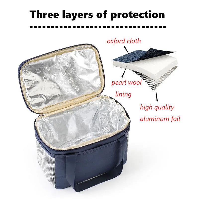 Outdoor Camping Picnic Bag Portable Lunch Bag Food Thermal Insulated Box Food Storage Bags Bento Pouch Dinner Container Handbag