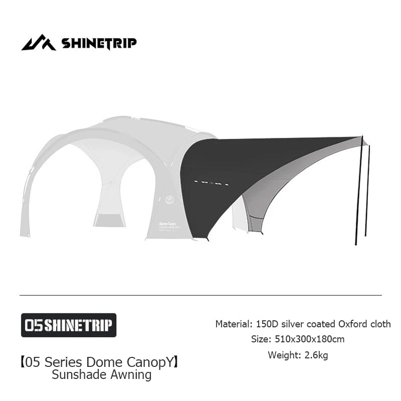 ShineTrip Outdoor Extra Large Camping Shade Tent Family Travel Rain and Sun Protection Car Tent Expandable Space camp Gazebo