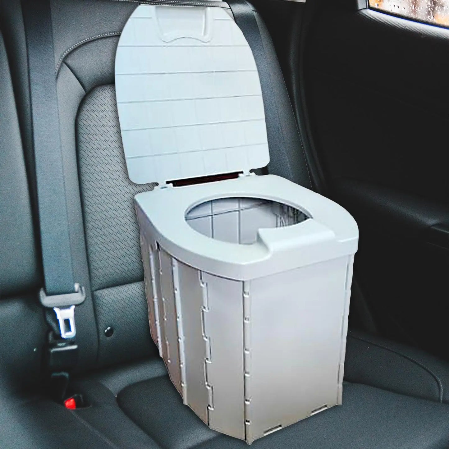 Folding Camping Toilet with Storage Bag Adults Portable Toilet with Lid Outdoor Toilet for Beach Hiking Long Trips Fishing Car