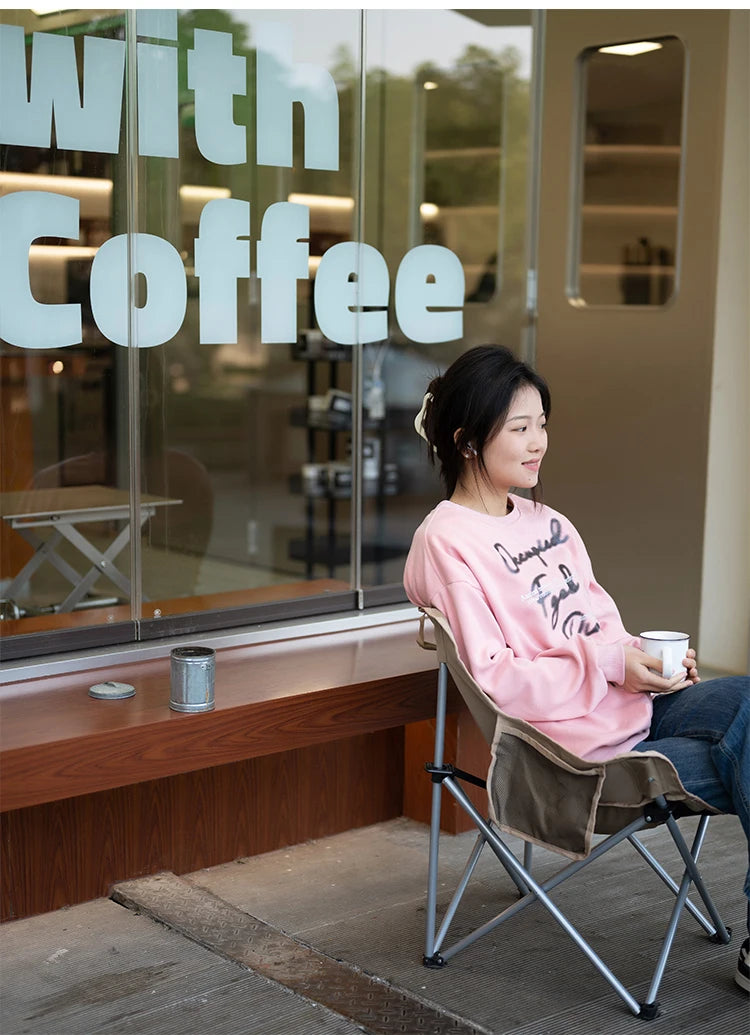 Outdoor Folding Moon Chair Portable Chair Camping Chair Picnic Gear Fishing Small Horse Stool Student Sketching