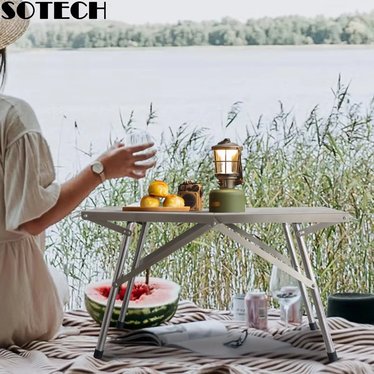 Outdoor Camping Folding Table Stainless Steel Portable Multi-functional Lightweight Table For Festival Party Picnic Hiking BBQ