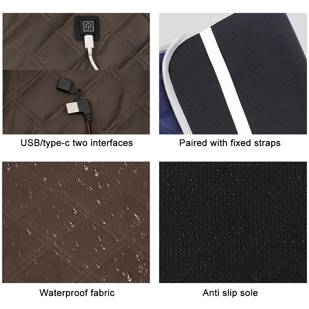 4 Heated Areas Electric Blankets Mat Winter Body Warmer Mattress Thermostat Heating USB Heated Camping Sleep Mat Outdoor Indoor