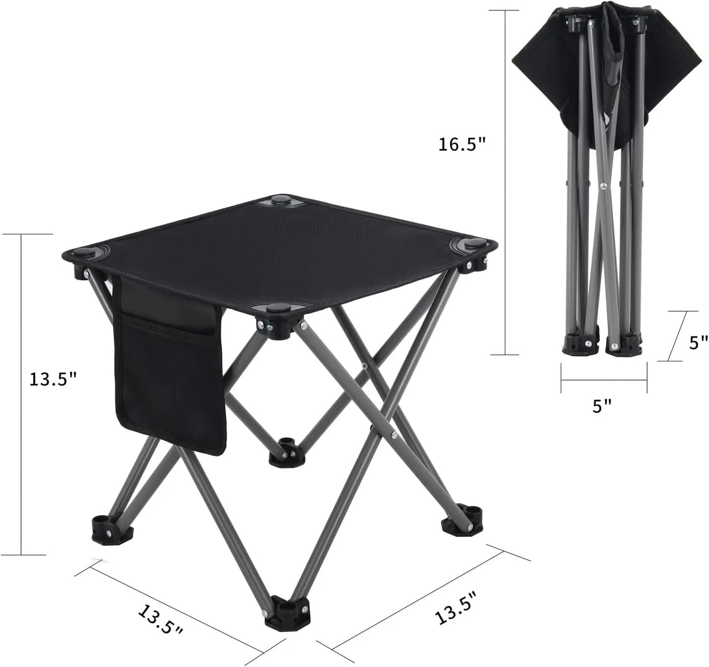 Camping stool, 13.5-inch portable folding stool, suitable for outdoor gardening and beach hiking fishing.