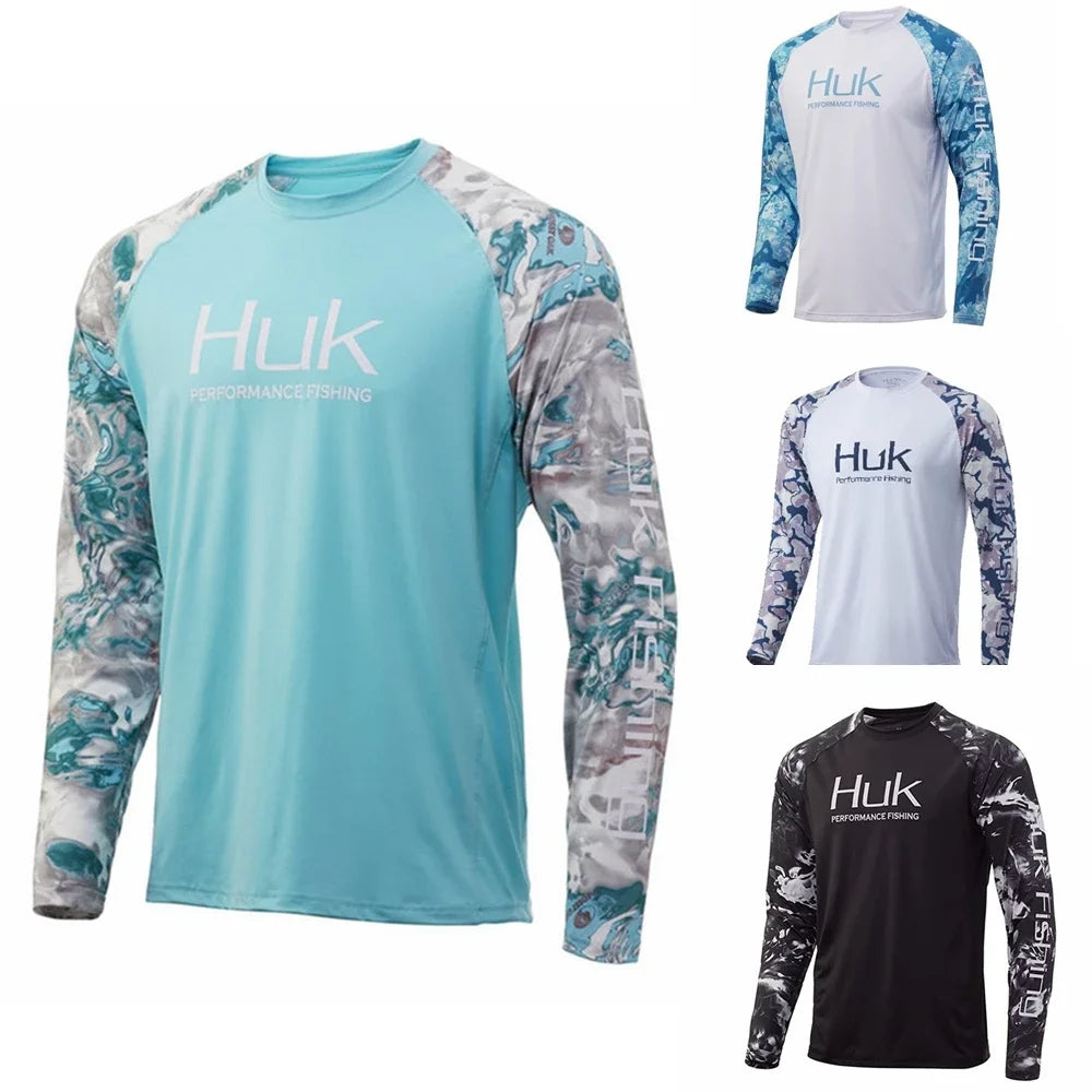 HUK Fishing Shirts Long Sleeve Uv Protection Clothing Mens Outdoor Summer Jersey Upf 50 Clothes Performance Breathable Fishing
