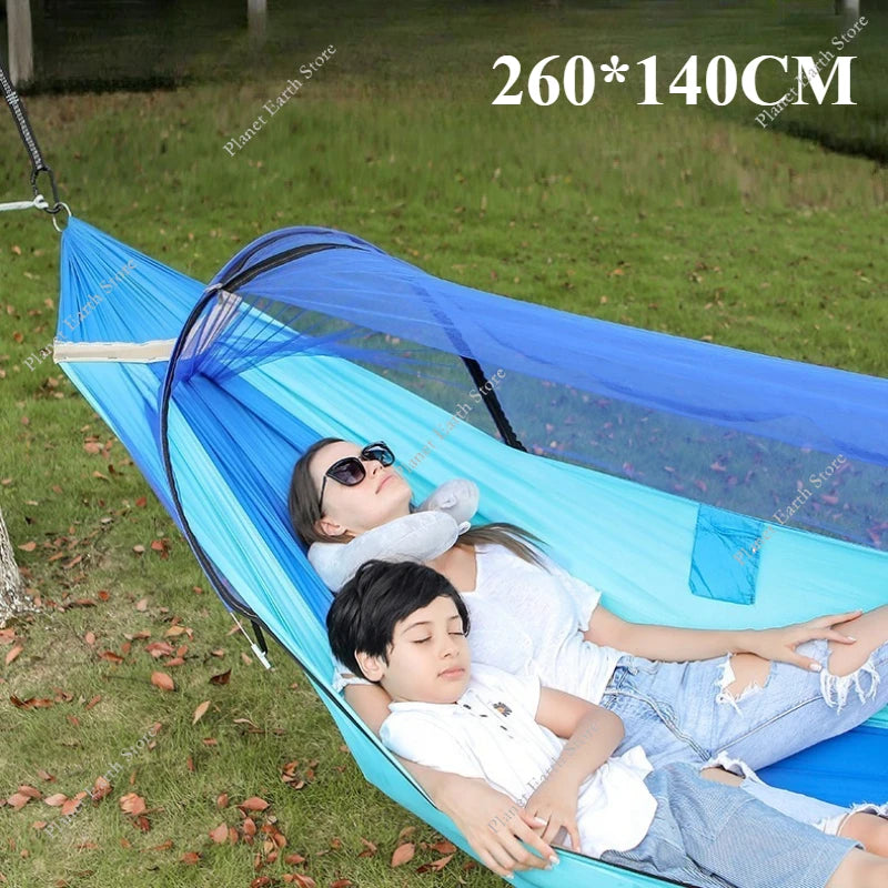 2025 Camping Hammock with Mosquito Net Sleeping Tent Hammock Suitable for Camping Outdoor Hammock for Garden with Storage Bag