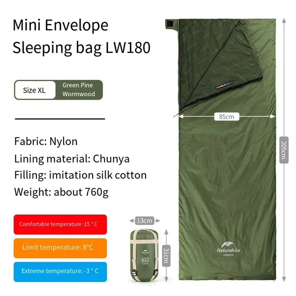 Naturehike Envelope Sleeping Bags 4 Seasons Warm or Cold Lightweight Indoor Outdoor Sleeping Bags for Adults Backpacking Camping