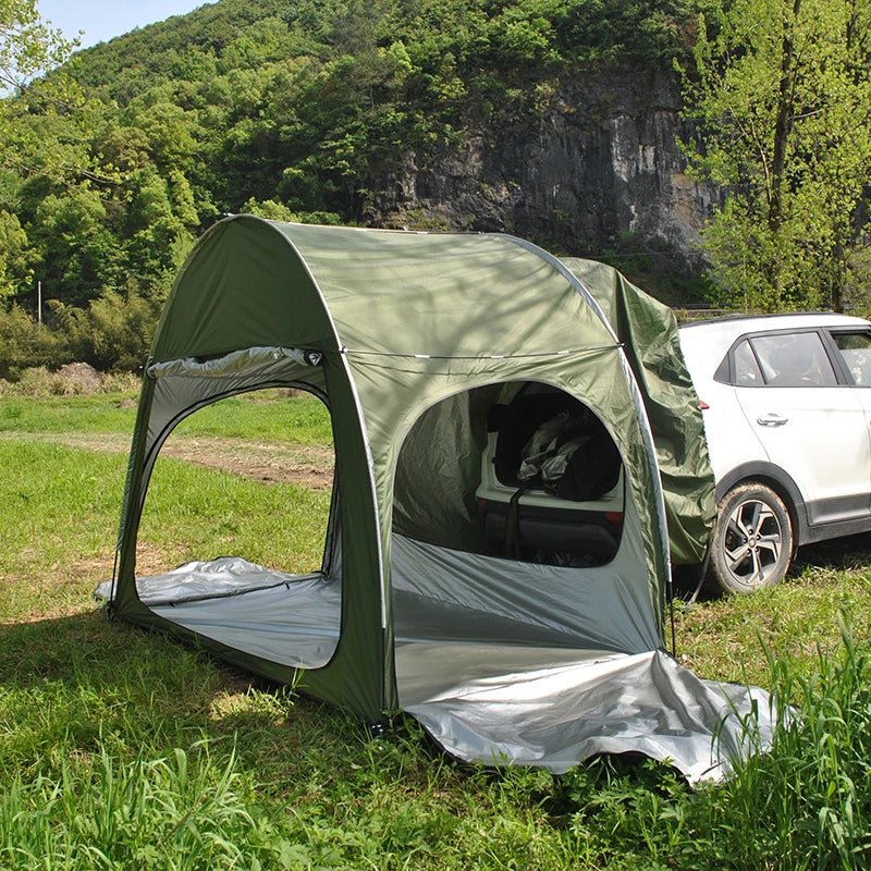Car Rear Tent with Floor, SUV Back Tent Stand, Freely Hatchback Tent, Generous Vertical Height, Reliable in All Elements