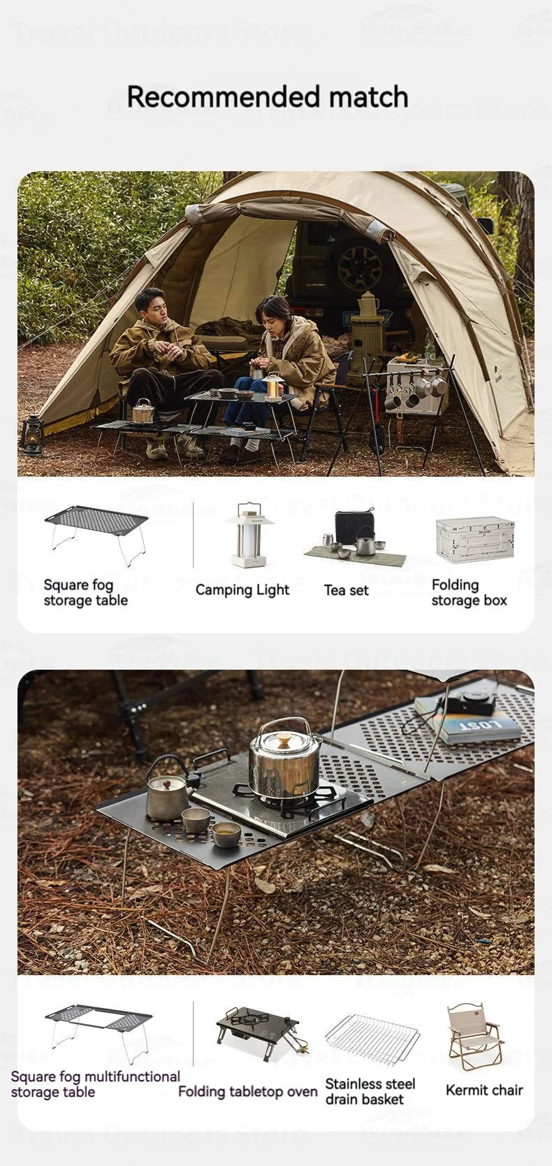 Naturehike Outdoor Folding Table Stainless Steel Camping Table Picnic Barbecue Chicken Rolls Outdoor Table Portable Picnic Table