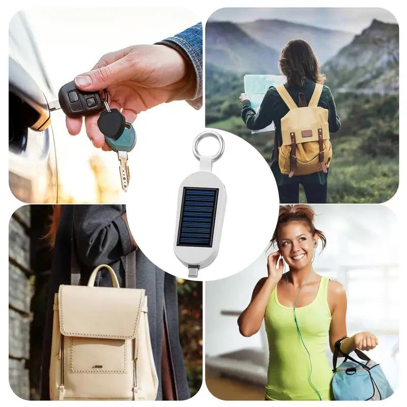 Solar Power Bank Pocket Power Bank Solar Keychain Charger Fast Charging Wireless Charger Portable External Power Bank Keychain