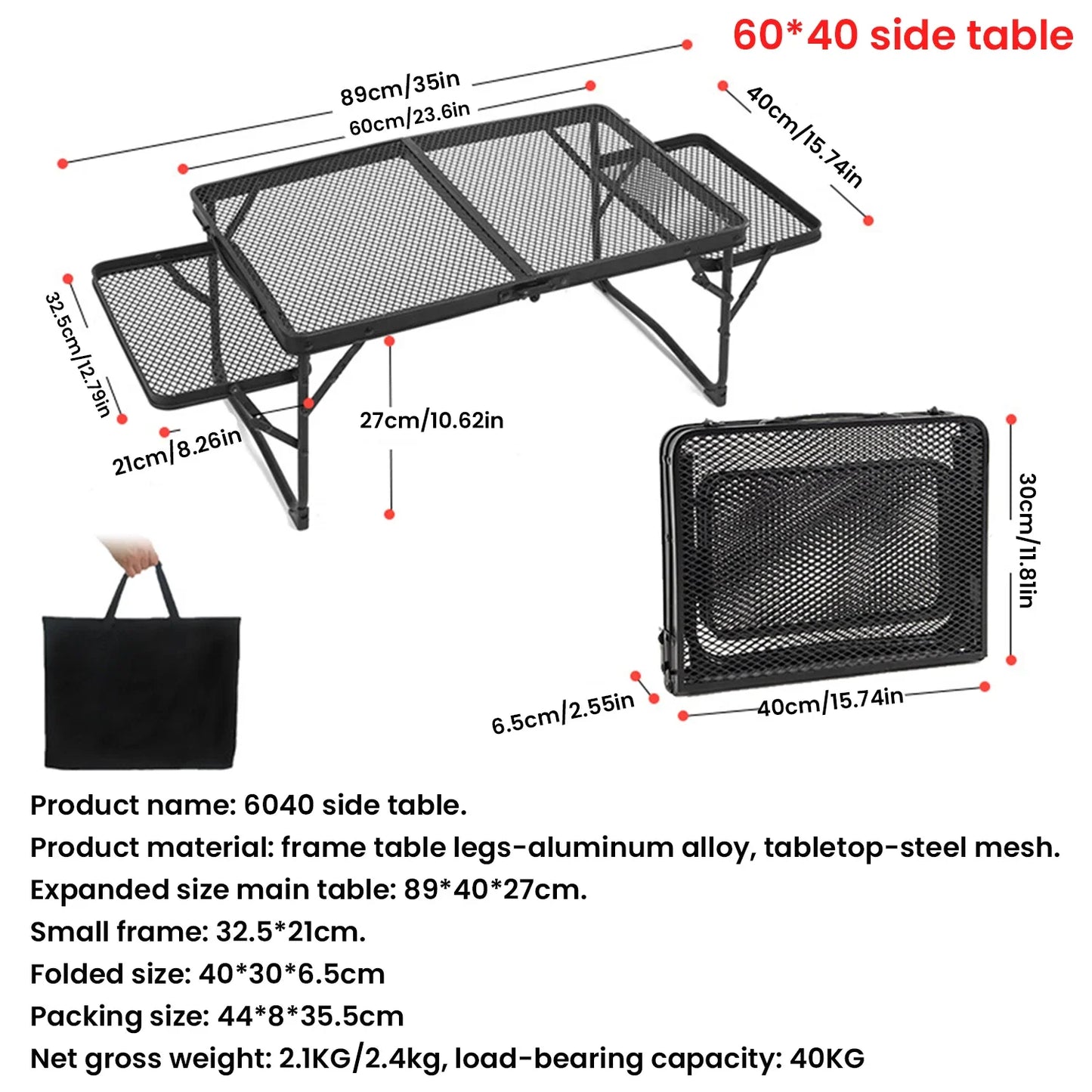 Camping Table Iron Mesh Folding Table Portable Outdoor Camping With Lifting Shelf Aluminium Alloy Dining Table