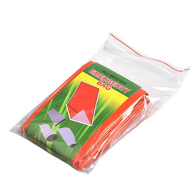 Outdoor Emergency Sleeping Bag PE Aluminum Film Warm Windproof Waterproof Portable Survival Sleeping Bag for Camping Hiking