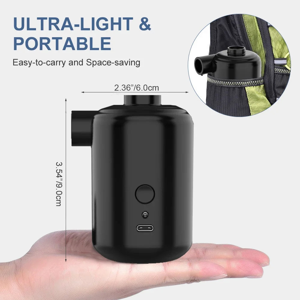 Outdoor portable camping air pump charging and pumping dual-purpose air mattress air pump swimming ring electric inflator